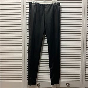 Black faux leather leggings